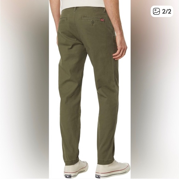 Levi's Men's Khaki Green XX Chinos Standard Taper W33 L32 Red Tab - Picture 2 of 11